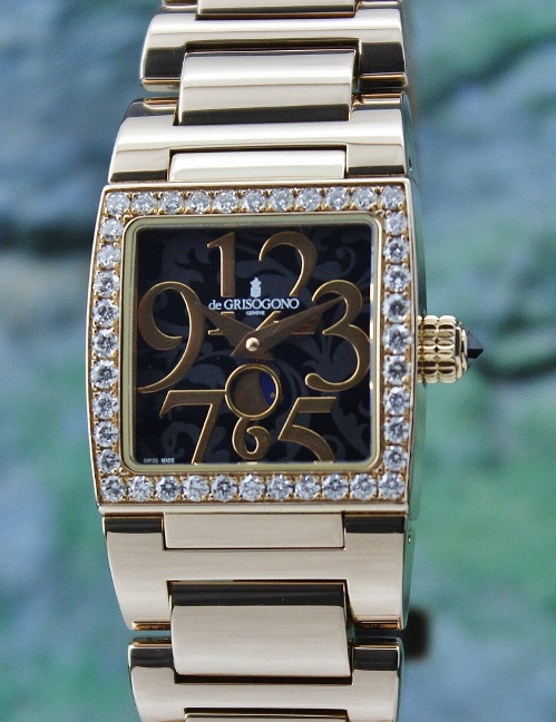(image for) 100% ORIGINAL 18K ROSE GOLD DE GRISOGONO DIAMOND WATCH